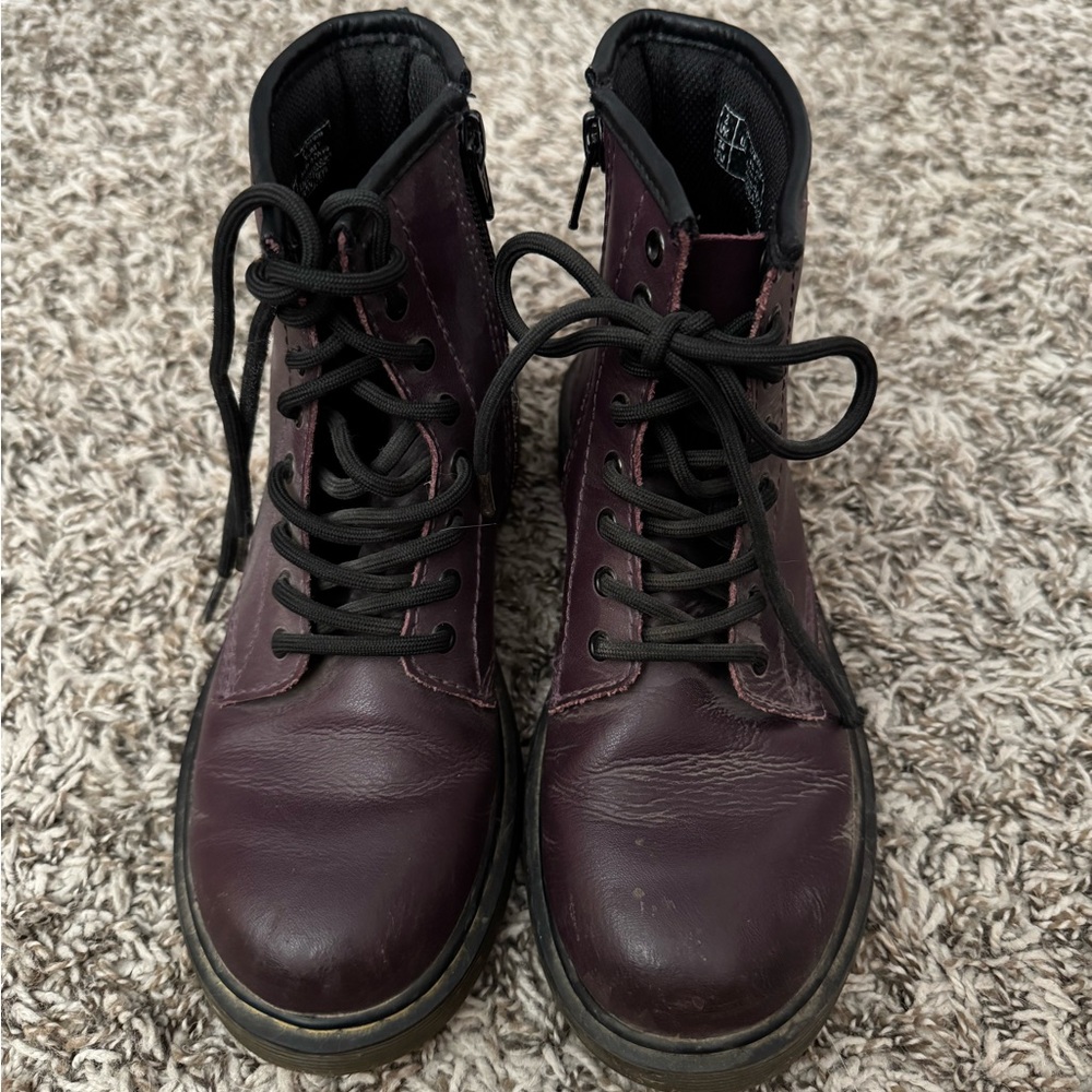 Dr. Martens Purple Combat Moto Boots